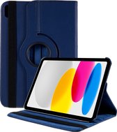 Arara Hoes Geschikt voor iPad 2022 hoes (10.9 inch) 10e generatie draaibaar bookcase - Donkerblauw