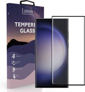 Lunso - Geschikt voor Samsung Galaxy S23 Ultra - Gehard Beschermglas - Full Cover Screenprotector - Black Edge