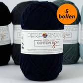 Cotton eight haakkatoen donker blauw (1280) - 5 bollen van 1 kleur