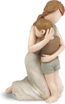 Statues de figurines mère et fils, plus grandes sculptures Bond Mon et enfant, figurines sculptées peintes à la main avec carte-cadeau d'anniversaire (multicolore)