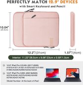 12.9 inch tablethoes, compatibel met iPad Pro 12.9 2021/2020/2018, Galaxy Tab S8+ 12.4", Surface Tablet Go 12.4", versleepbare beschermhoes met schouderriem, roze