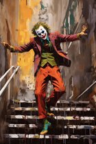 The Joker Poster - Filmposter - Movie poster - Clown poster - Joaquin Phoenix - 61x91cm - Geschikt om in te lijsten