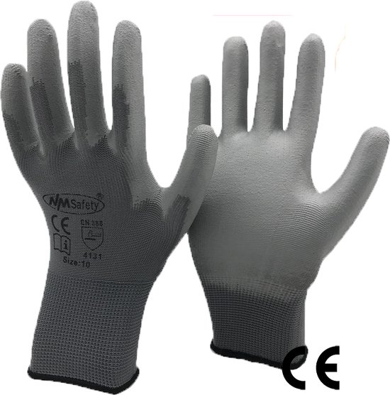 Werkhandschoenen met PU Palm Coating voor Heren - Veiligheid Bescherming voor... bol.com