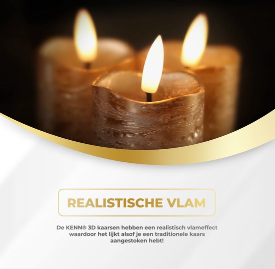 Koelaa LED Kaarsen met Afstandsbediening - Ivoor Wit, Realistisch Wiekeffect, Vlammeloze Batterij Kaarsen, Ideaal voor Kerstmis, Feestdecoratie - 7,5 × 12,5 cm