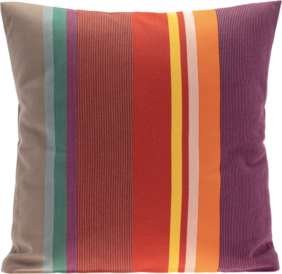 Kleurmeester.nl | buiten kussen collioure - outdoor stof - Duurzame Kwaliteit - Met Rits | 40 x 40 cm | rood Gestreept