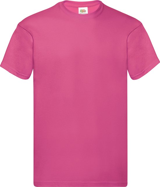 Fuchsia Roze 2 Pack t-shirt Fruit of the Loom Original maat M