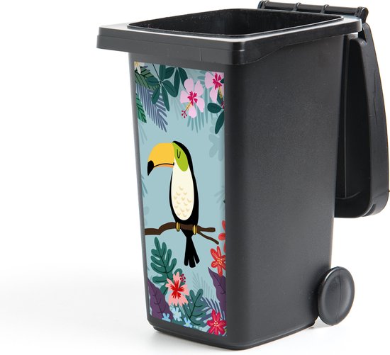 Container sticker Toekan - Planten - Bloemen - Kinderen - Dieren - Kids - 38x80 cm - Kliko sticker