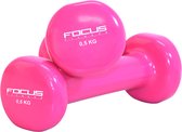 Haltères en vinyle Focus Fitness - 2 x 0,5 kg - Rose