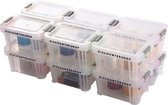 Opbergbak 12 Delige Set Mini Opbergbakjes 0.2L - Transparante en Stapelbare Plastic Organizers - Ideaal voor Hobby & Kleine Items