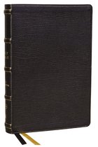 KJV, Center-Column Reference Bible with Apocrypha Genuine Leather, Black, 73,000 Cross-References, Red Letter, Thumb Indexed, Comfort Print: King James Version