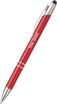 Akyol - the best pen - rood - gegraveerd - Motivatie pennen - collega - pen met tekst - leuke pennen - grappige pennen - werkpennen - stagiaire cadeau - cadeau - bedankje - afscheidscadeau collega - welkomst cadeau - met soft touch