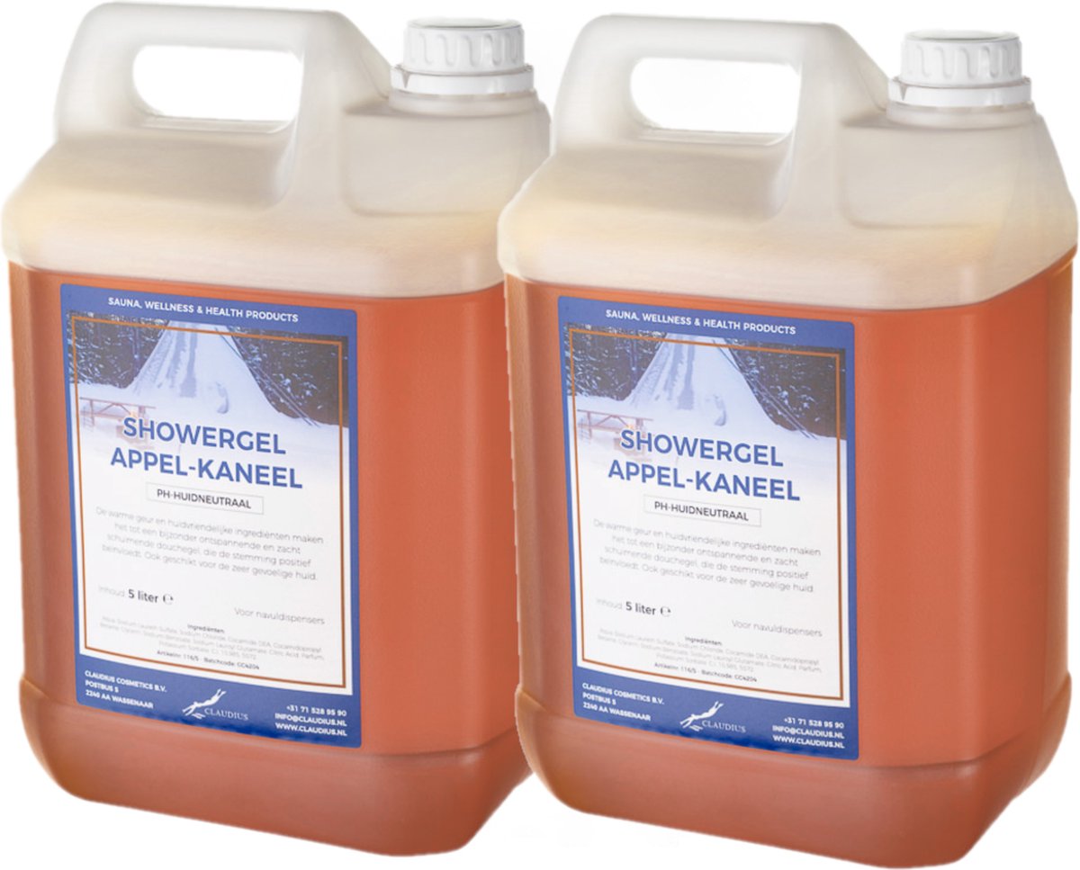 Goedkoopste Douchegel Appel-Kaneel 5 liter - set van 2 stuks - Showergel - Navulling