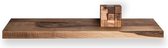 Tu Las™ Massief houten zwevende wandplank - 94 x 22 x 4 cm - Handgemaakte langwerpige boekenplank - Walnoot hout