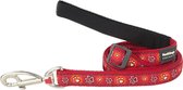 Animal Boulevard L6-pi-re-20 - Hals- En Leibanden - Hond - Rd Leiband Paw Impressions Rood-m 20mmx1,8m - Maat: M