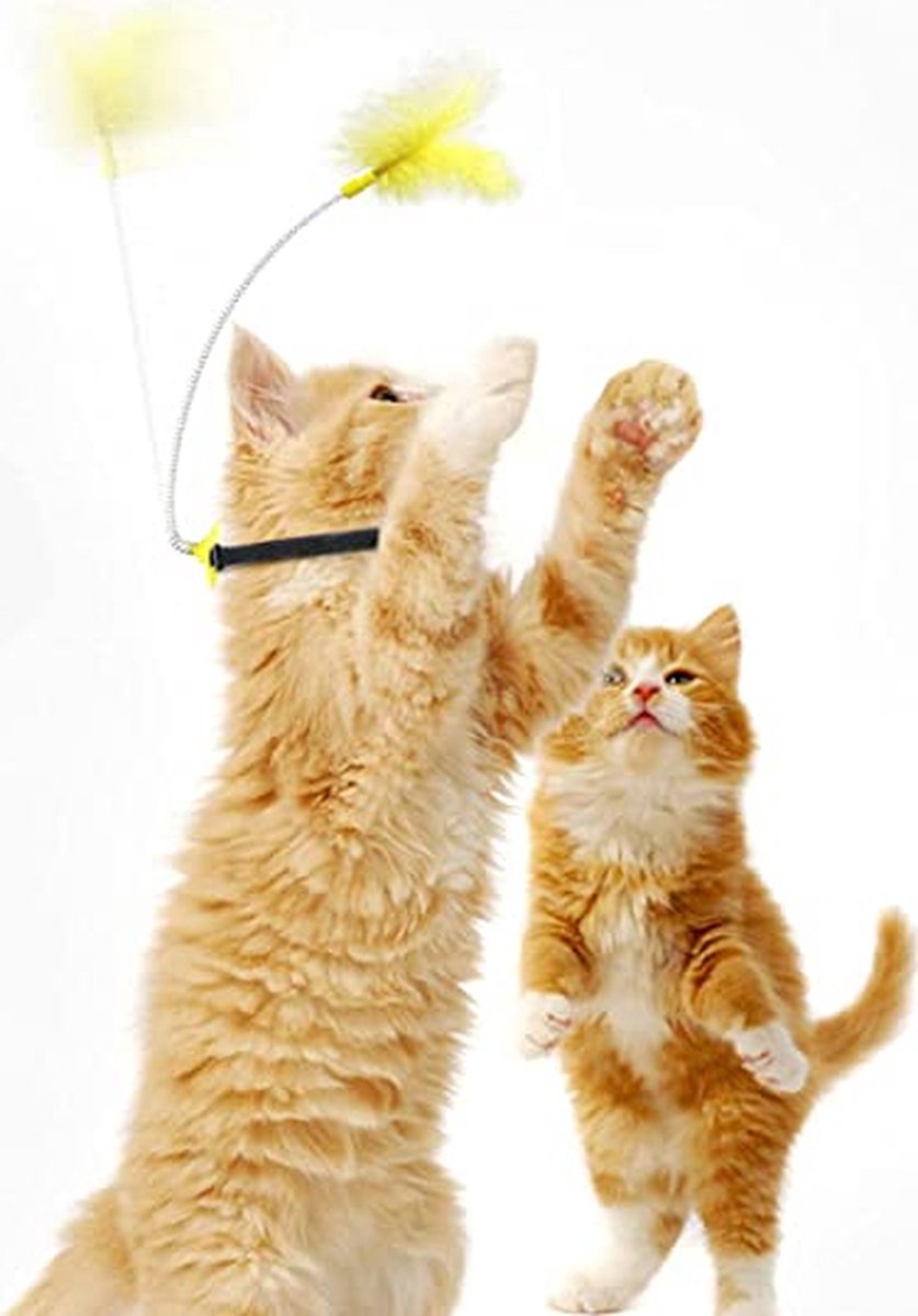 kattenhalsband speelveer - kattenspeelgoed - kattenstokken - automatisch katten speelgoed - ineteractief kittens intelligentie - halsband