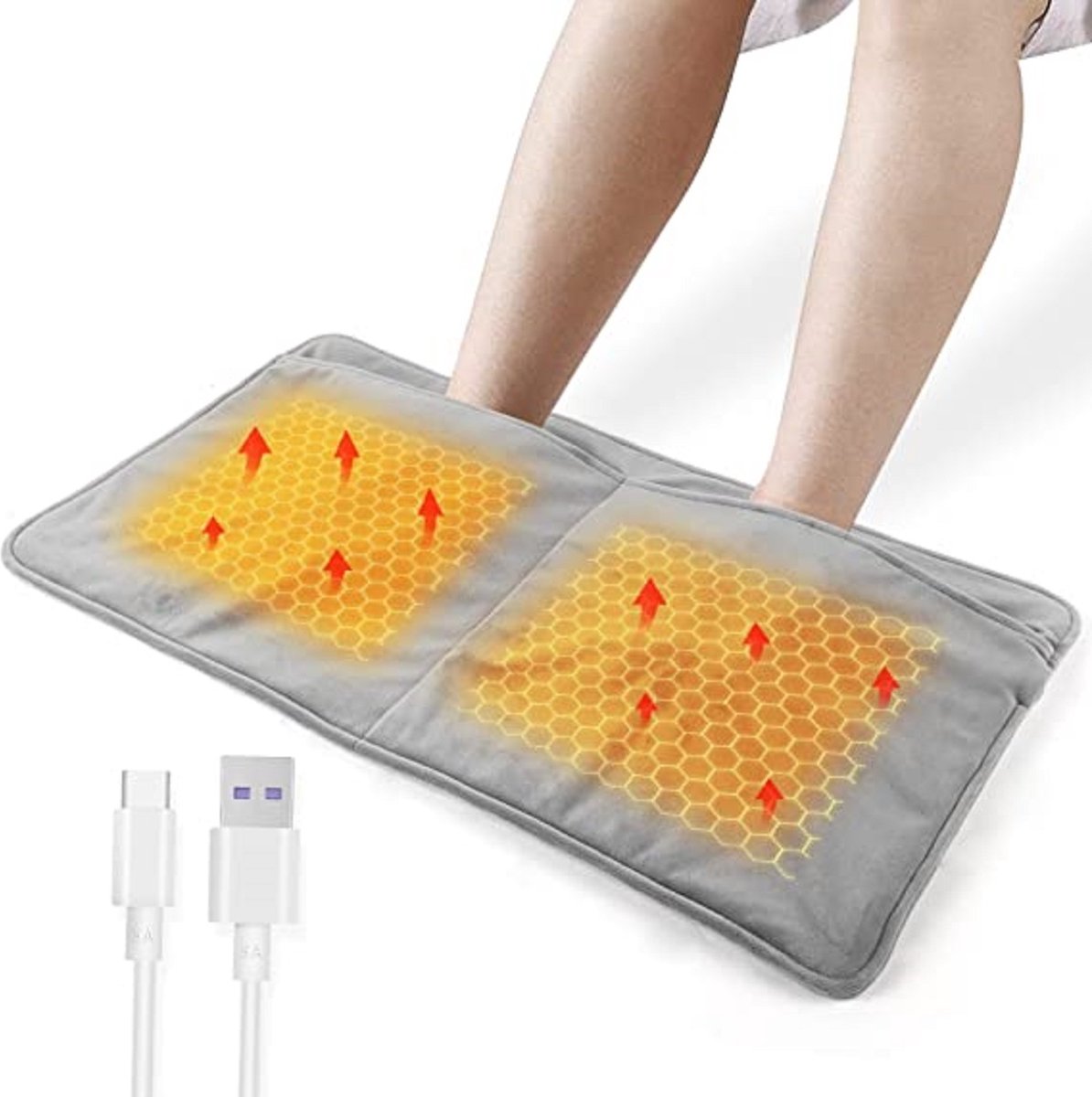 Chauffe-pieds électrique AREBOS - 100W 6 Niveaux - Arrêt Auto 90min - Taille 46
