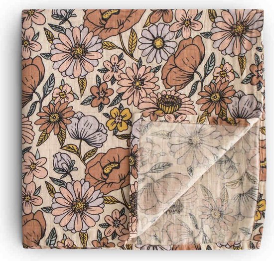 Mushie XL Doek Retro Flowers