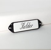 Emaille deurbordje wandbord Kelder - 10 x 3 cm model oor schuinschrift