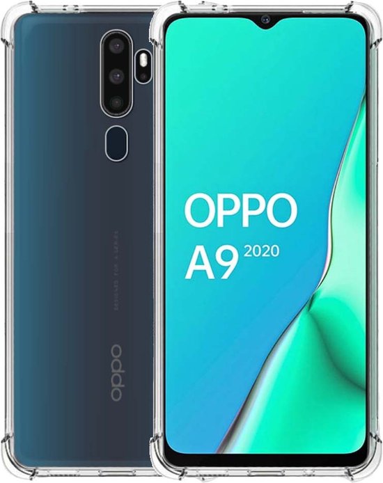 Smartphonica Telefoonhoesje Geschikt voor Oppo A9 (2020) transparant shockproof TPU siliconen hoesje met stootrand geschikt voor OPPO A9 (2020)