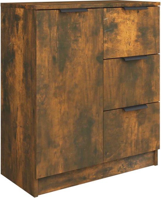 vidaXL Dressoir 70x30x80 cm bewerkt hout zwart, opbergkast, dressoir kast, bijzetkast, wandkast, opbergkastje, dressoirkast, dressoir zwart