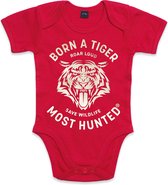 Most Hunted - baby romper -  tijger - rood - goud - maat 12-18 maanden