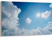 Hout - Felle Zon door Sluierbewolking - 120x80 cm - 9 mm dik - Foto op Hout (Met Ophangsysteem)