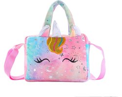 foto van Meisjes Handtas - Schoudertas Blauw Roze - Unicorn