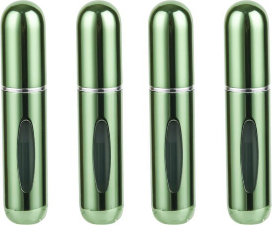 Mini Parfum Flesjes - 4-pack - Navulbaar - Reisflesjes - Parfumverstuiver - Groen