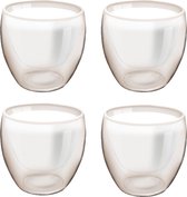 Haushaltshelden koffieglazen/theeglazen dubbelwandig - set 4x - lungo glazen - 200 ml