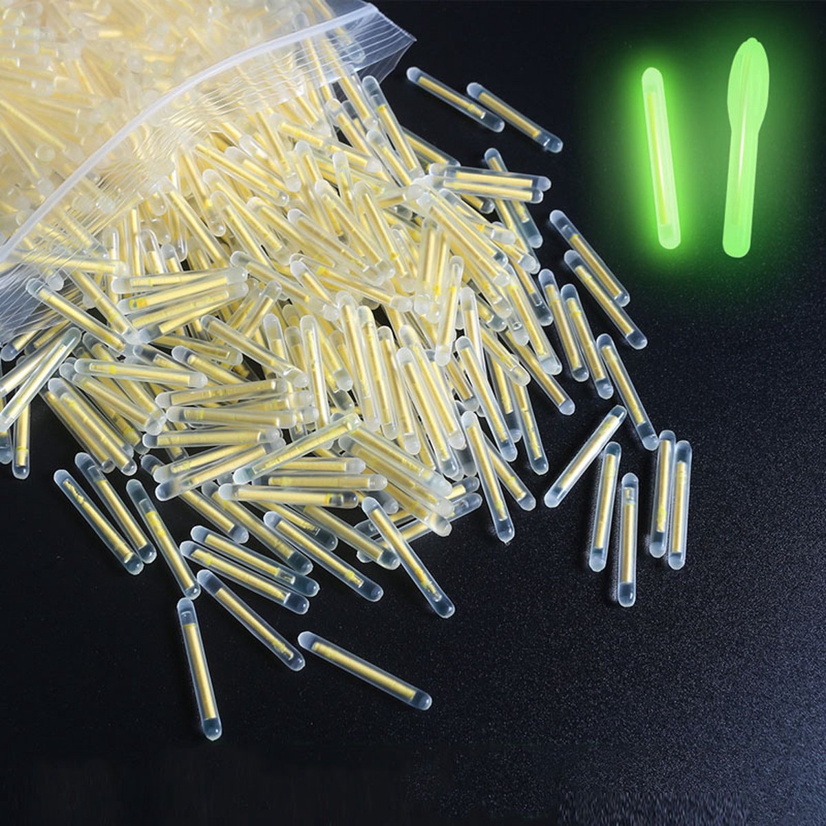 10-delige set 2,5 mm Lichtgevende Nachtvissen Drijfstang Lichtjes met Fluorescerende Lichtstaaf voor Nuttig Vissen