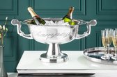 Elegant design champagnekoeler CHAMPAGNE 40cm gepolijst zilveren flessenkoeler - 36380