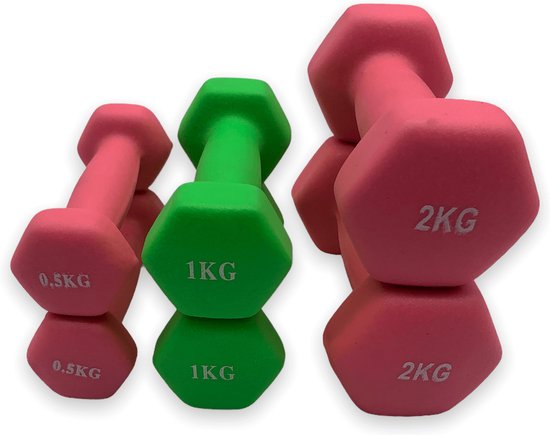 Haltère - set néoprène 1 et 2 kg - set haltères - fitness - set