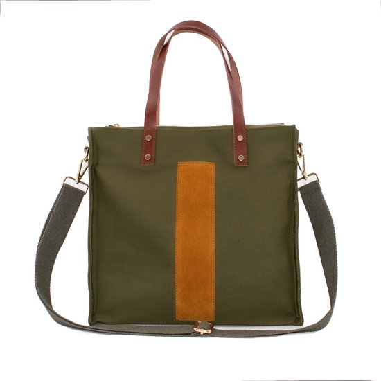 hcanss Canvas Shopper Bag Boodschappentas / Draagtas voor Dames (Khaki)