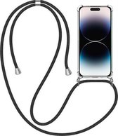 Smartphonica Transparant hoesje voor iPhone 14 Pro met koord en stootrand / Siliconen / Back Cover geschikt voor Apple iPhone 14 Pro