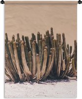 Wandkleed - Wanddoek - Cactus - Plant - Natuur - Groen - 90x120 cm - Wandtapijt