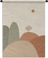 Wandkleed - Wanddoek - Pastel - Bergen - Landschap - Abstract - 60x80 cm - Wandtapijt
