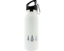 Thermosfles Drinkfles - Lichtgewicht - Geïsoleerd - Dubbelwandig - RVS - Wit - 0.5 liter