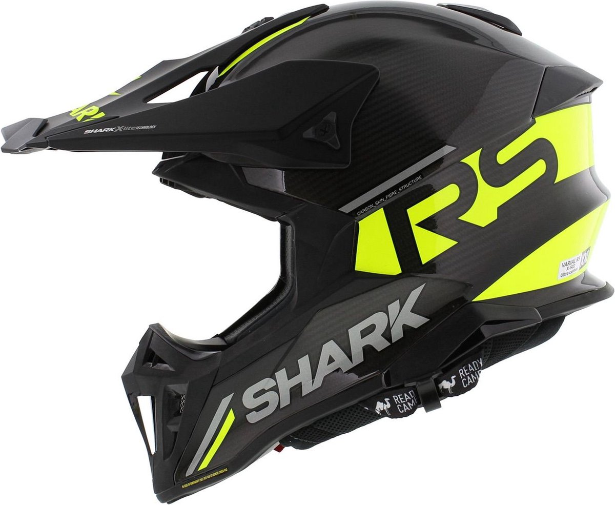SHARK VARIAL RS CARBON FLAIR Motorhelm crosshelm Carbon Geel Carbon - Maat XXL – foto 3