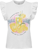 Only T-shirt Onllucy S/s Fruit Top Box Jrs 15295375 Cloud Dancer/fresh Dames Maat - XS