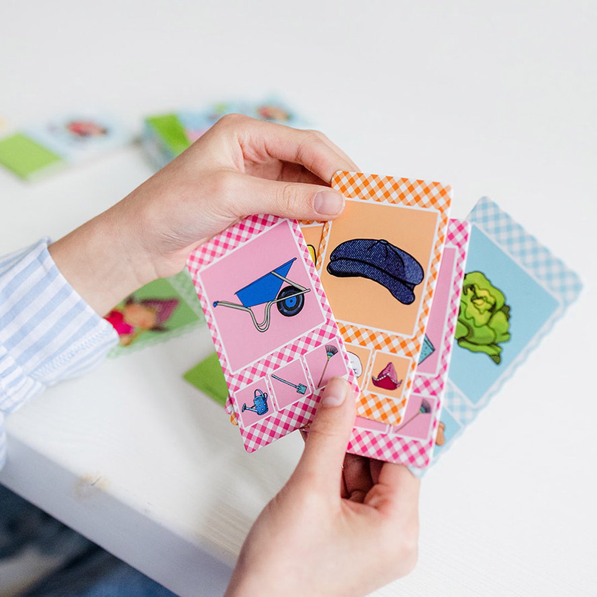 Fien & Teun kwartet - boerderij thema, educatief spel cadeautip - 32 kaarten, 8 kwartetten - vanaf 3 jaar - Bambolino Toys — afbeelding 13