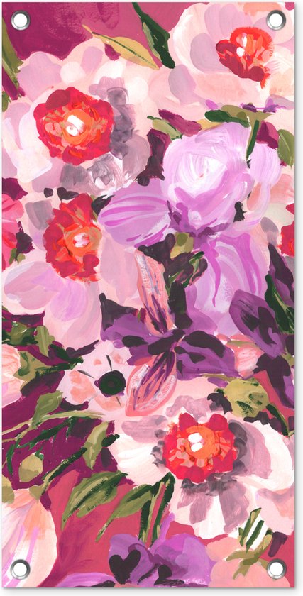 Tuinposter Roze - Orchidee - Bloemen - Kleuren - Botanisch - 30x60 cm - Tuindoek - Buitenposter