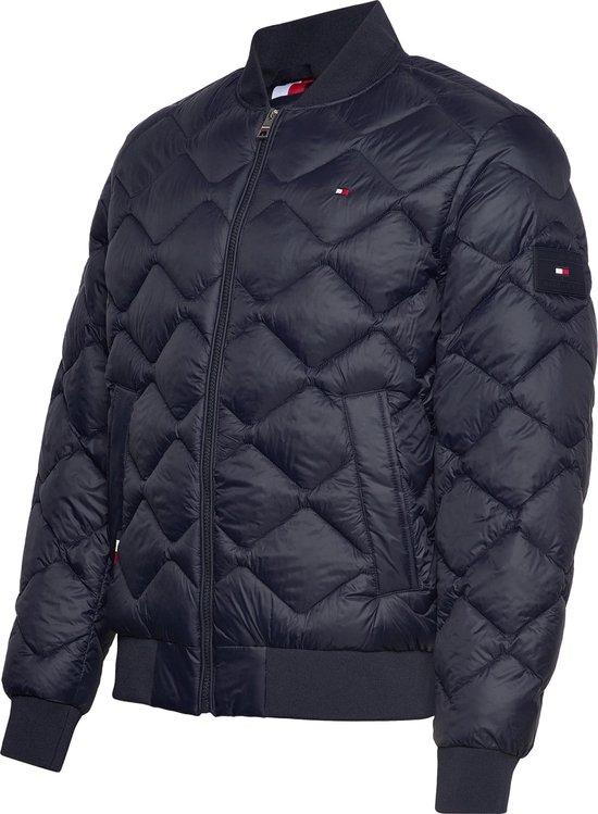 Tommy Hilfiger - Heren Jas zomer Quilted Bomber - Blauw - Maat M | bol