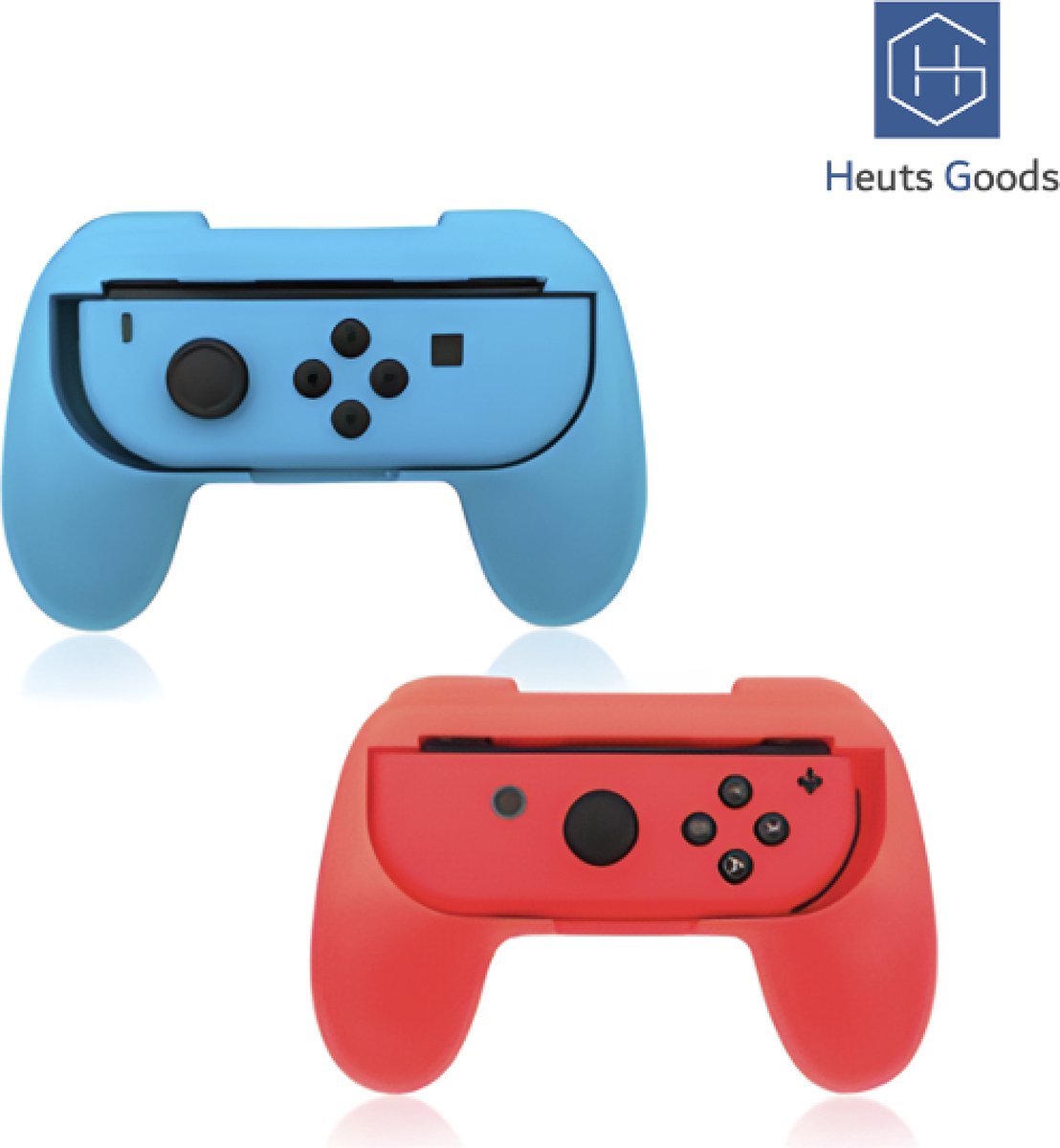 Heuts Goods - Joy Con Controller Grip geschikt voor Nintendo Switch - Joy Con Controller Grip - Accessoire geschikt voor Nintendo Switch - Set van 2 - Rood/Blauw