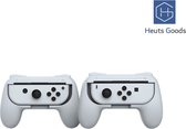 Heuts Goods - Joy Con Controller Grip geschikt voor Nintendo Switch - Joy Con Controller Grip - Accessoire geschikt voor Nintendo Switch - Set van 2 - Wit/Wit