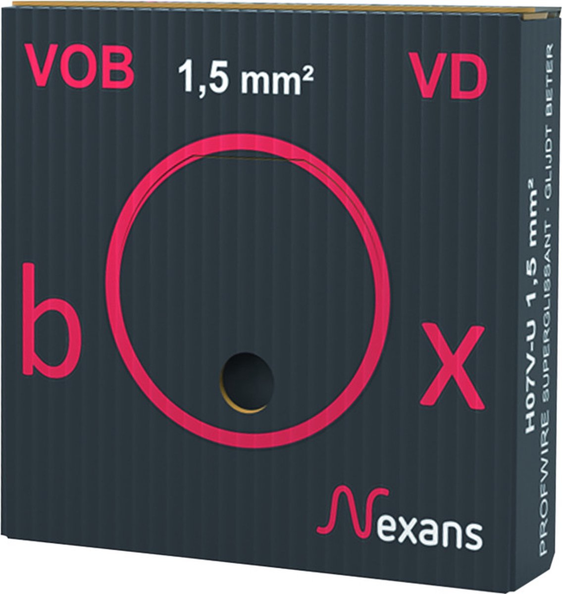 Nexans Profwire Vdbox Installatiedraad H07V-U ECA 1.5 ZW RI100 100 MTR