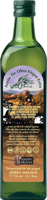 Amanprana Verde salud extra vierge olijfolie bio (750ml)