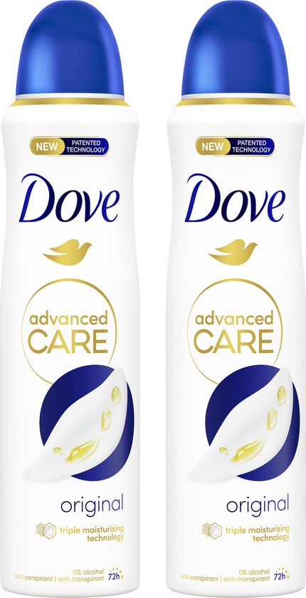 Dove - Anti-Transpirant Deodorant Spray - Original - Advanced Care - 2 x 150 ml - Voordeelverpakking