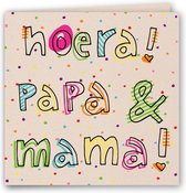 Hoera Papa & Mama! - Landbouwafvalpapier - Gefeliciteerd - geboorte - handlettering - baby geboren - Geboorte baby - Geboorte - Kersverse papa en mama - Ouders