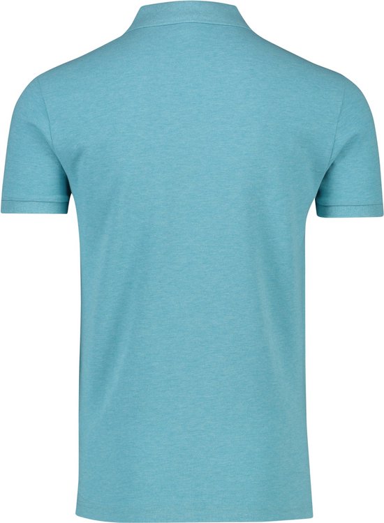 Profuomo - Polo Aquablauw Melange - Modern-fit - Heren Poloshirt Maat XL