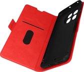 Geschikt voor Oneplus 11 Case Kaarthouder Videostandaard Double Tab rood